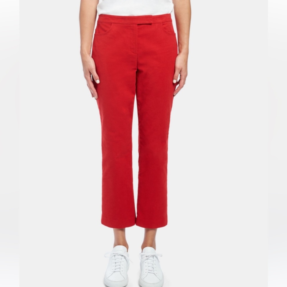 Theory Crimson Moleskin Twill Pants